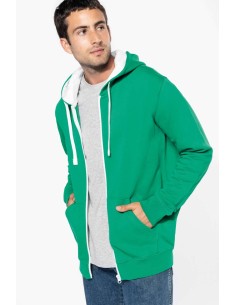 K-KA466-MEN'S CONTRAST HOODED FULL ZIP SWEATSHIRT 2